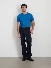 Standard Slub Pocket Tee(Washed Cobalt,XS)
