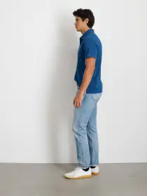 Standard Polo In Indigo Slub Cotton(Indigo,XS)