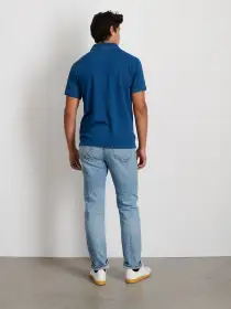 Standard Polo In Indigo Slub Cotton(Indigo,XS)