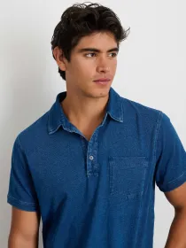 Standard Polo In Indigo Slub Cotton(Indigo,XS)