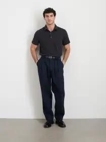 Standard Polo in Slub Cotton(Black,XS)