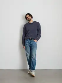 Marlon Sweatshirt in Lightweight Cotton Terry(Dark Navy,XS)