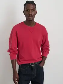 Marlon Sweatshirt in Lightweight Cotton Terry(Red Pepper,XS)