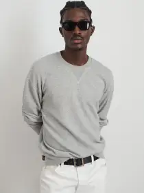Marlon Sweatshirt in Lightweight Cotton Terry(Heather Grey,XS)
