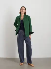 Britt Work Jacket in Herringbone(Emerald,XS)