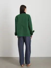 Britt Work Jacket in Herringbone(Emerald,XS)