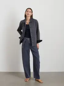 Britt Work Jacket in Herringbone(Pebble,XS)