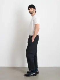 Standard Pleated Pant in Chino(Black,28/28)