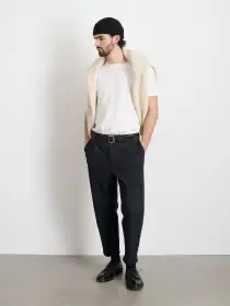 Standard Pleated Pant in Chino(Black,28/28)