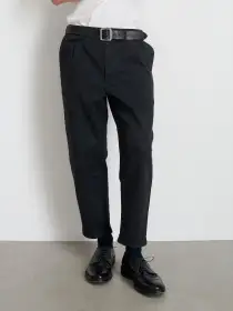 Standard Pleated Pant in Chino(Black,28/28)
