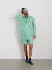 P'Jimmies Sleep Short in Stripe(Green Stripe,XXS)