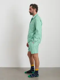 P'Jimmies Sleep Short in Stripe(Green Stripe,XXS)