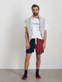 P'Jimmies Sleep Short in Flannel(Blackwatch Plaid,XXS)