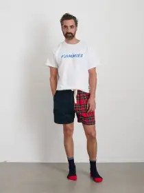 P'Jimmies Sleep Short in Flannel(Blackwatch Plaid,XXS)