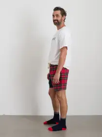 P'Jimmies Sleep Short in Flannel(Blackwatch Plaid,XXS)