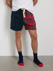 P'Jimmies Sleep Short in Flannel(Blackwatch Plaid,XXS)
