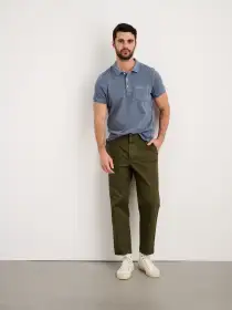 Vintage Wash Polo(Faded Blue,XS)