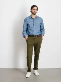 Slim Trouser In Chino(Military Olive,28)