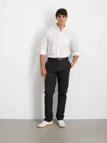 Slim Trouser In Chino (Long Inseam)(Black,28)