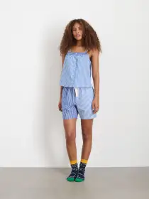 P'Jimmies Sleep Short in Stripe(Classic Blue Mixed Stripe,XXS)