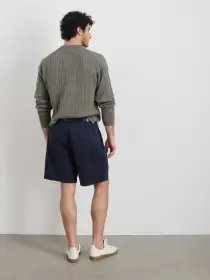 Standard Pleated Short In Chino(Dark Navy,28)