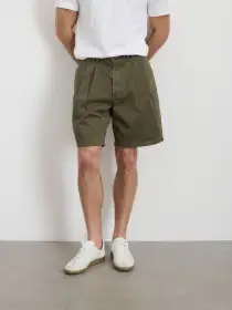 Standard Pleated Short In Chino(Deep Moss,28)