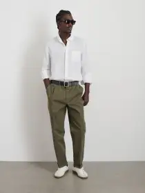 Standard Pleated Pant in Chino(Olive Grey,28/28)