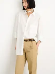 Easy Shirt in Cotton Poplin(White,XS)