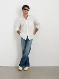 Easy Shirt in Cotton Poplin(White,XS)