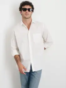 Easy Shirt in Cotton Poplin(White,XS)