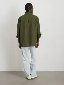 Carter Popover In Cotton Linen(Surplus Green,XS)