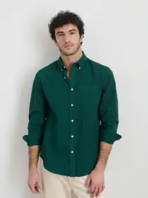Mill Shirt in Cotton Poplin(Dark Cypress,XS)