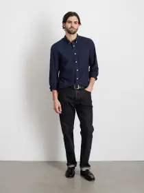 Mill Shirt in Cotton Poplin(Dark Navy,XS)