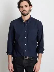 Mill Shirt in Cotton Poplin(Dark Navy,XS)