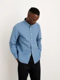 Mill Shirt in Cotton Poplin(Faded Delft Blue,XS)