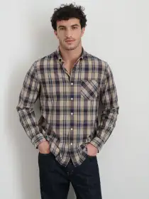 Mill Shirt in Madras(Beige Madras,XS)