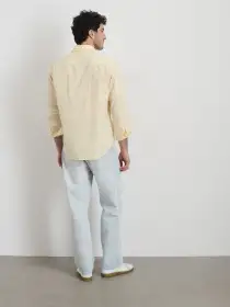 Mill Shirt in Thin Stripe(White/Yellow,XS)