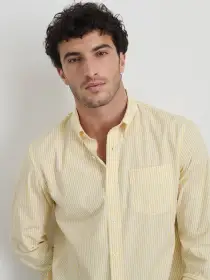 Mill Shirt in Thin Stripe(White/Yellow,XS)