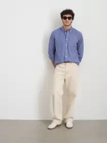 Mill Shirt  in Stripe(Cobalt/White,XS)