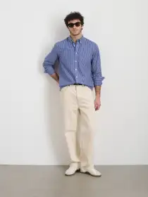 Mill Shirt  in Stripe(Cobalt/White,XS)