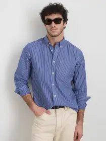 Mill Shirt  in Stripe(Cobalt/White,XS)