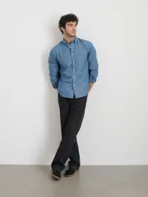 Mill Shirt in Washed Chambray(Chambray Rinse Wash,XS)