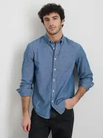 Mill Shirt in Washed Chambray(Chambray Rinse Wash,XS)