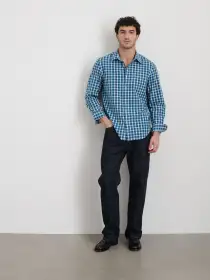 Mill Shirt in Madras(Blue/Green,XS)