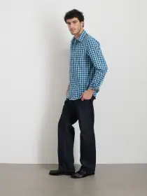 Mill Shirt in Madras(Blue/Green,XS)