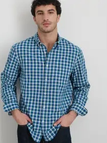 Mill Shirt in Madras(Blue/Green,XS)