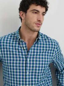 Mill Shirt in Madras(Blue/Green,XS)