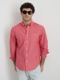 Mill Shirt in Washed Chambray(Red Chambray,XS)