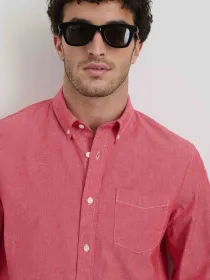 Mill Shirt in Washed Chambray(Red Chambray,XS)