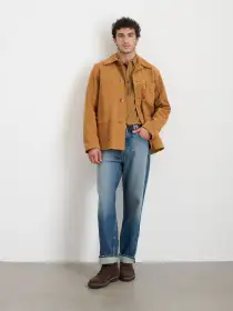 Owen Barry x Alex Mill Work Jacket in Suede(Tan,XS/SM)